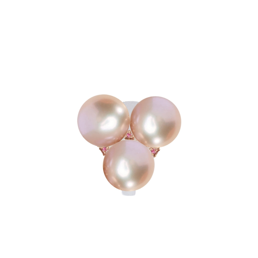 MIMI Anello Blanche in argento e oro con perle barocche viola e zaffiri rosa