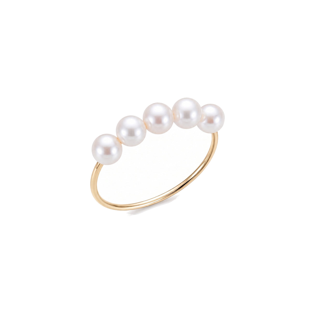 Anello in oro giallo 9k con perla Freshwater bianca — MIMÍ Milano — vista 3