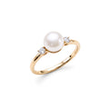 Anello Solitario perla bianca