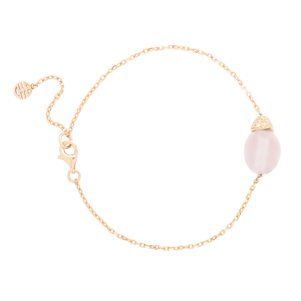 MIMI Bracciale Abbracci con calcedonio rosa e diamanti