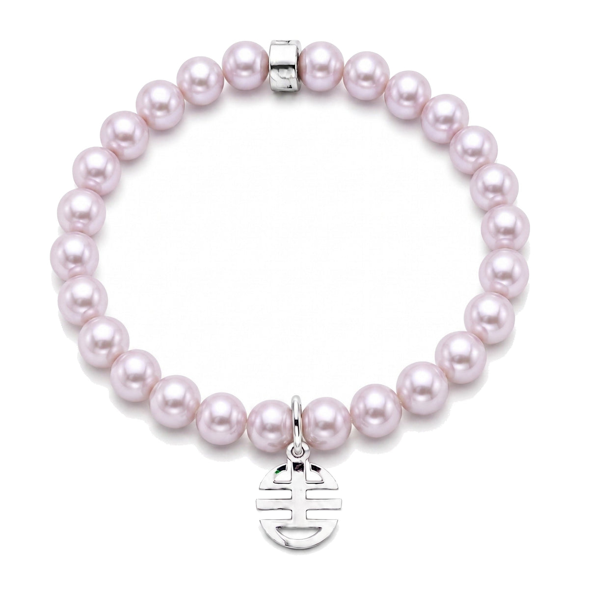 Bracciale in argento 925 con perle Freshwater viola 5,5-6 mm e charm Ognibene — MIMÍ Milano