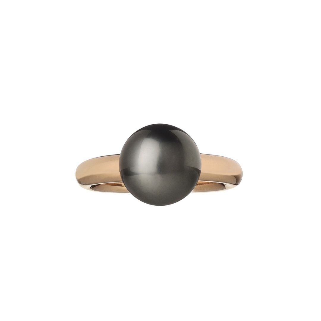 MIMI Anello Milano in oro 18k con perla South Sea nera