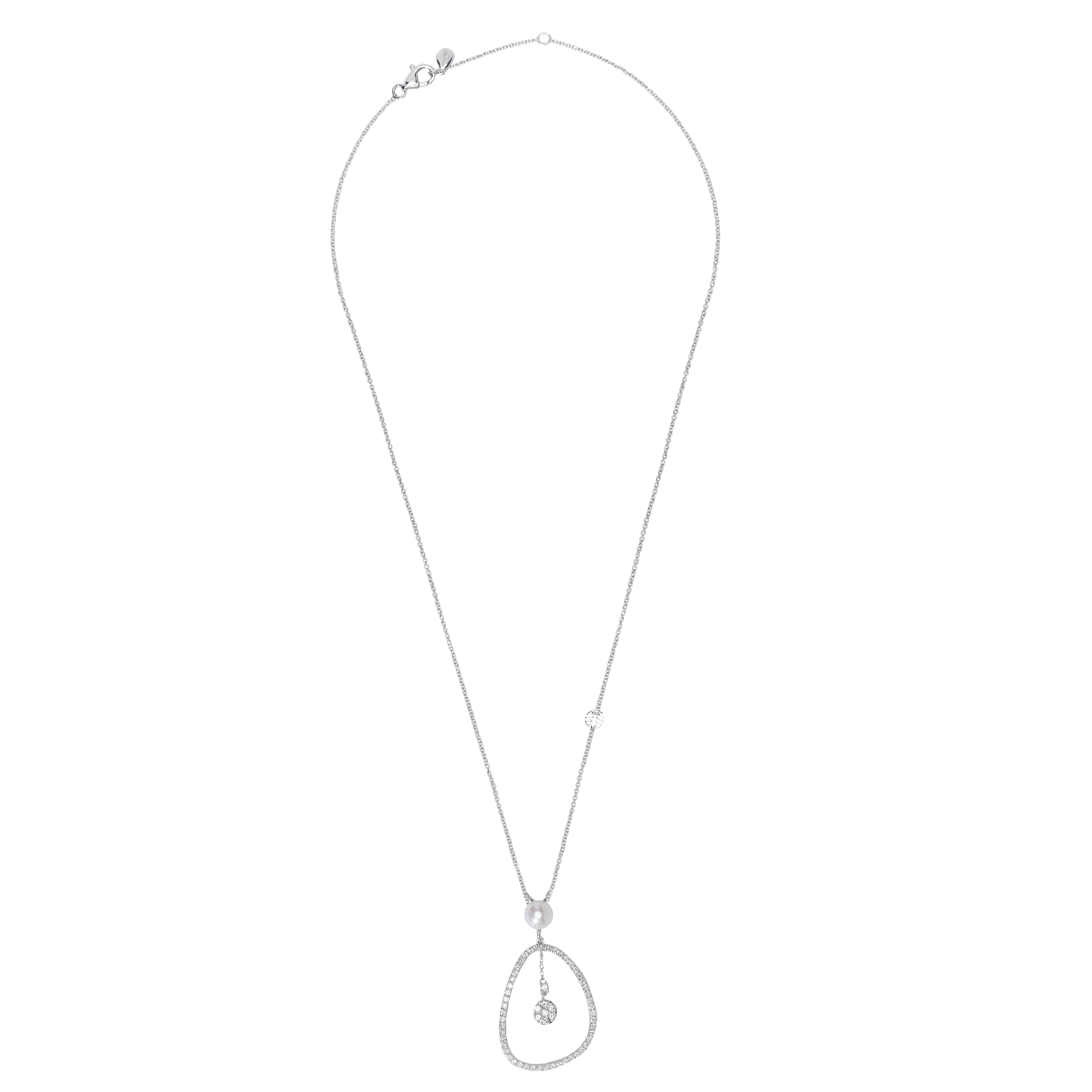 MIMI Pendente Vivienne in oro rosa e bianco con perla Akoya e diamanti