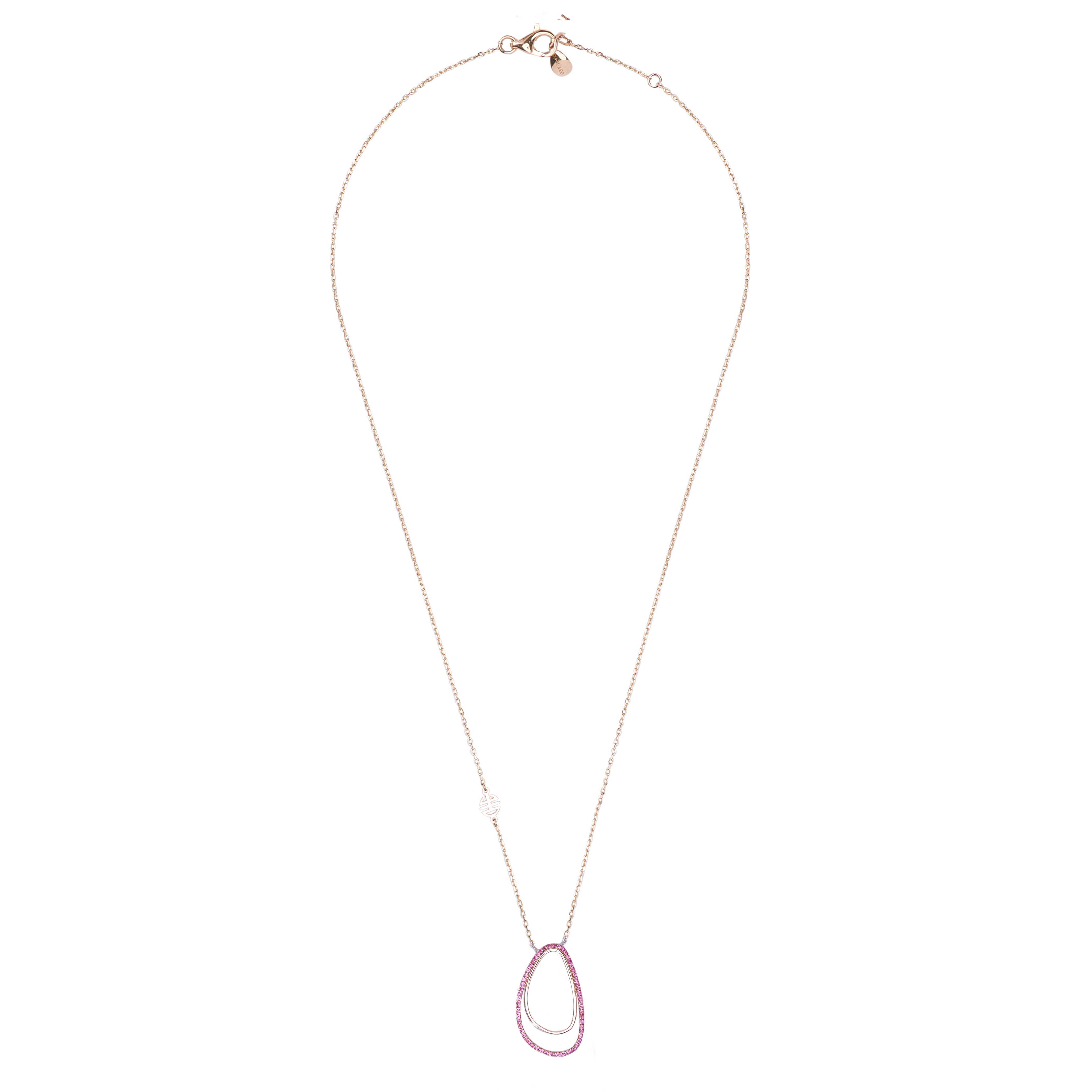 MIMI Pendente Vivienne in oro rosa 18k con zaffiri rosa ct 0,45