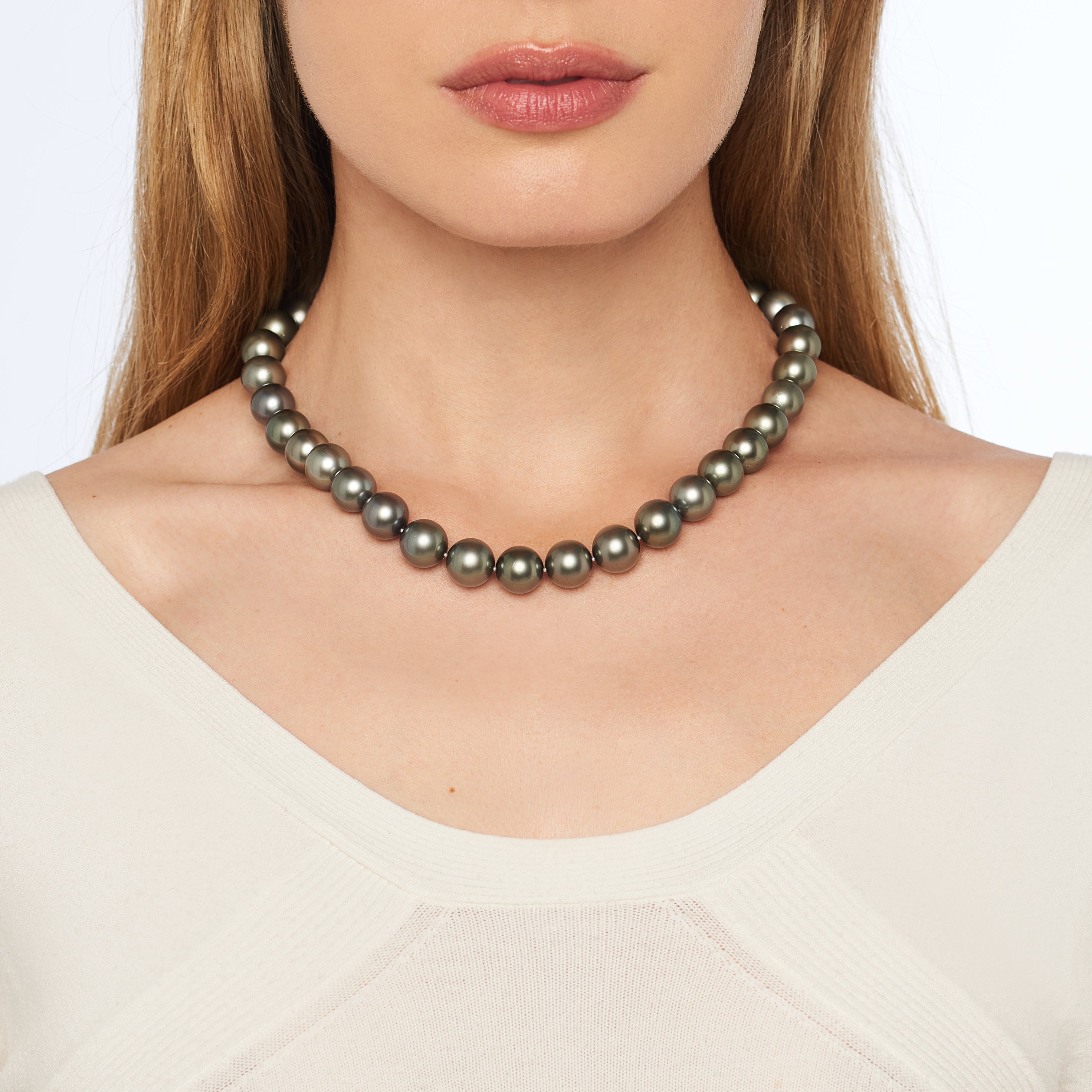 MIMI Girocollo Princess con perle South Sea Black