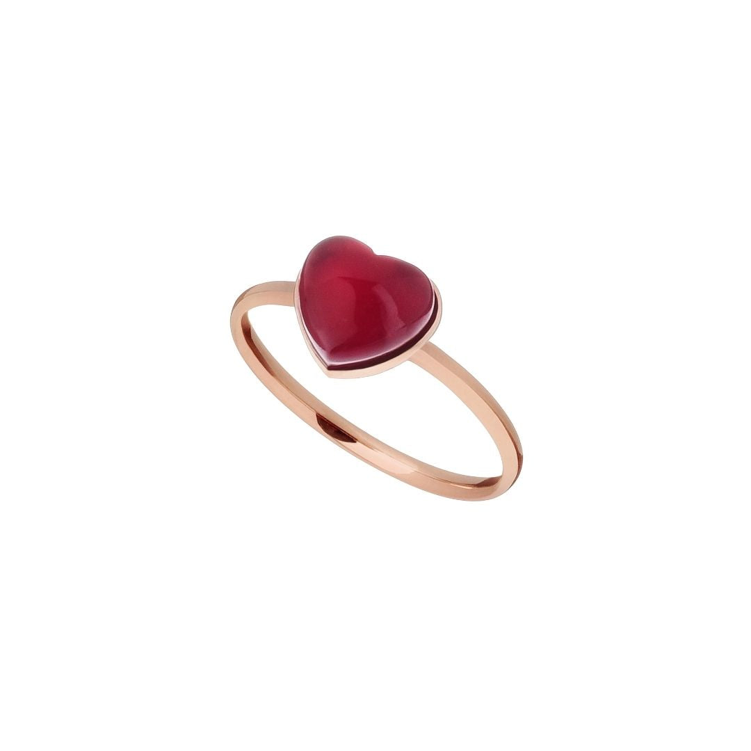 MIMI Anello Zabette Cuore bianco in madreperla rosso