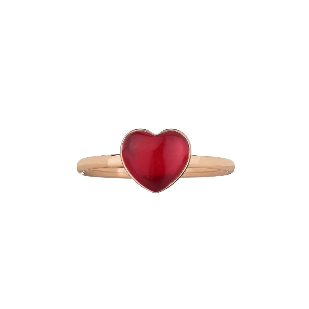 MIMI Anello Zabette Cuore bianco in madreperla rosso