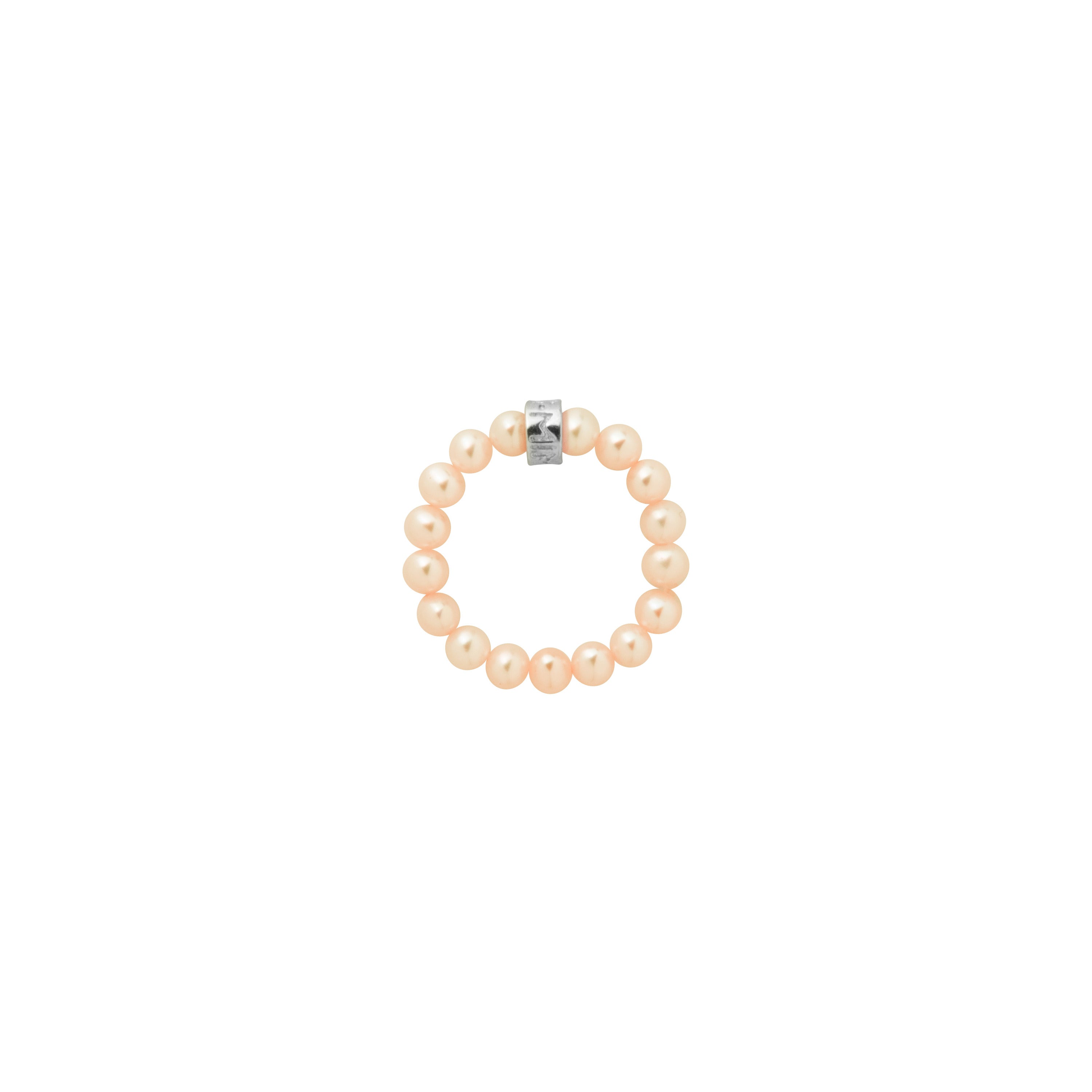 MIMI Anello Elastica con perle multicolor piccole Rosa