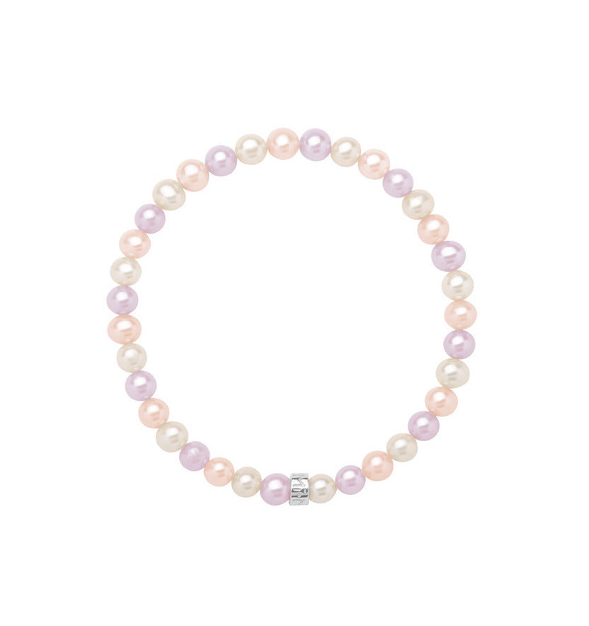 MIMI Bracciale Elastica con perle viola Multicolor