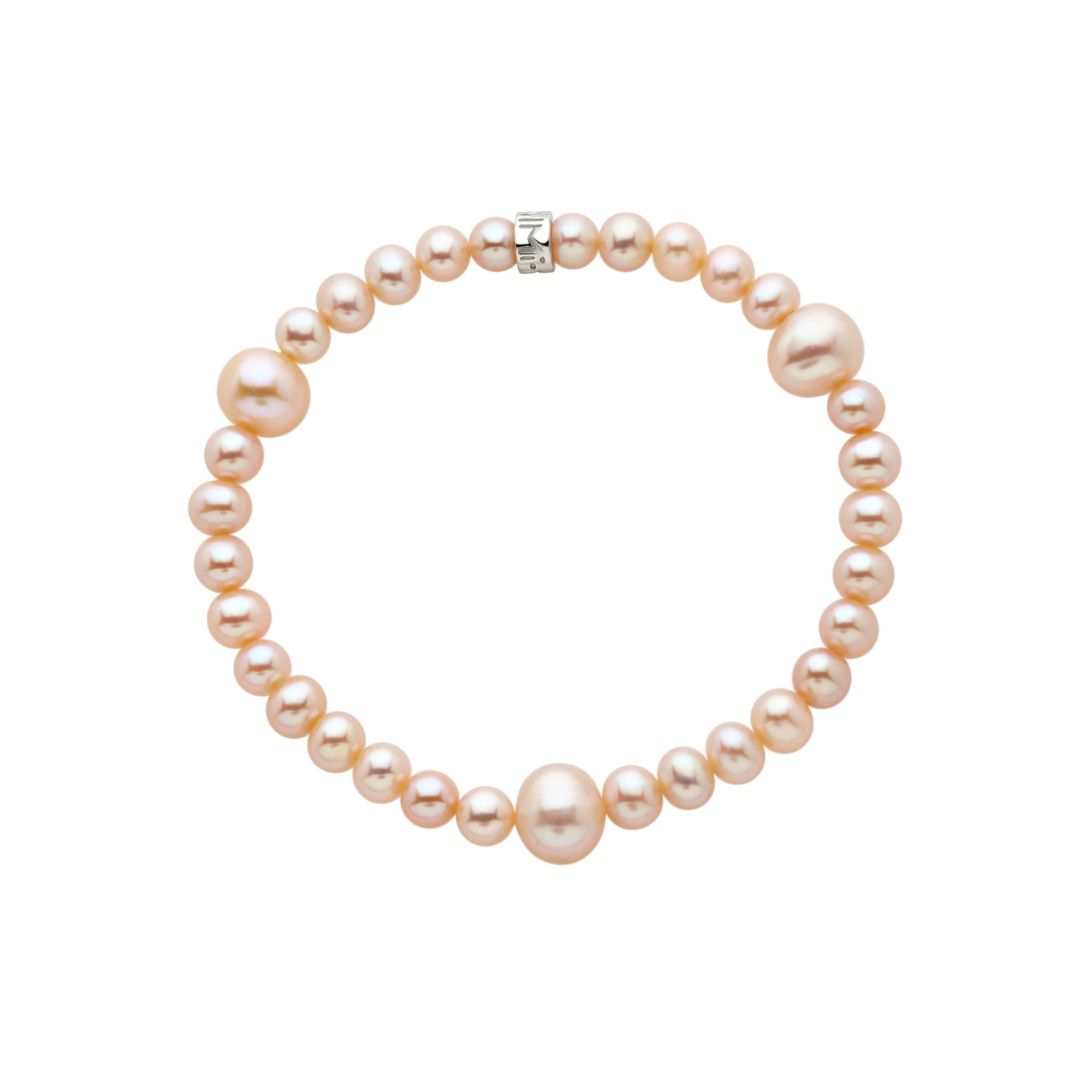 MIMI Bracciale Elastica perle viola diverse dimensioni Rosa