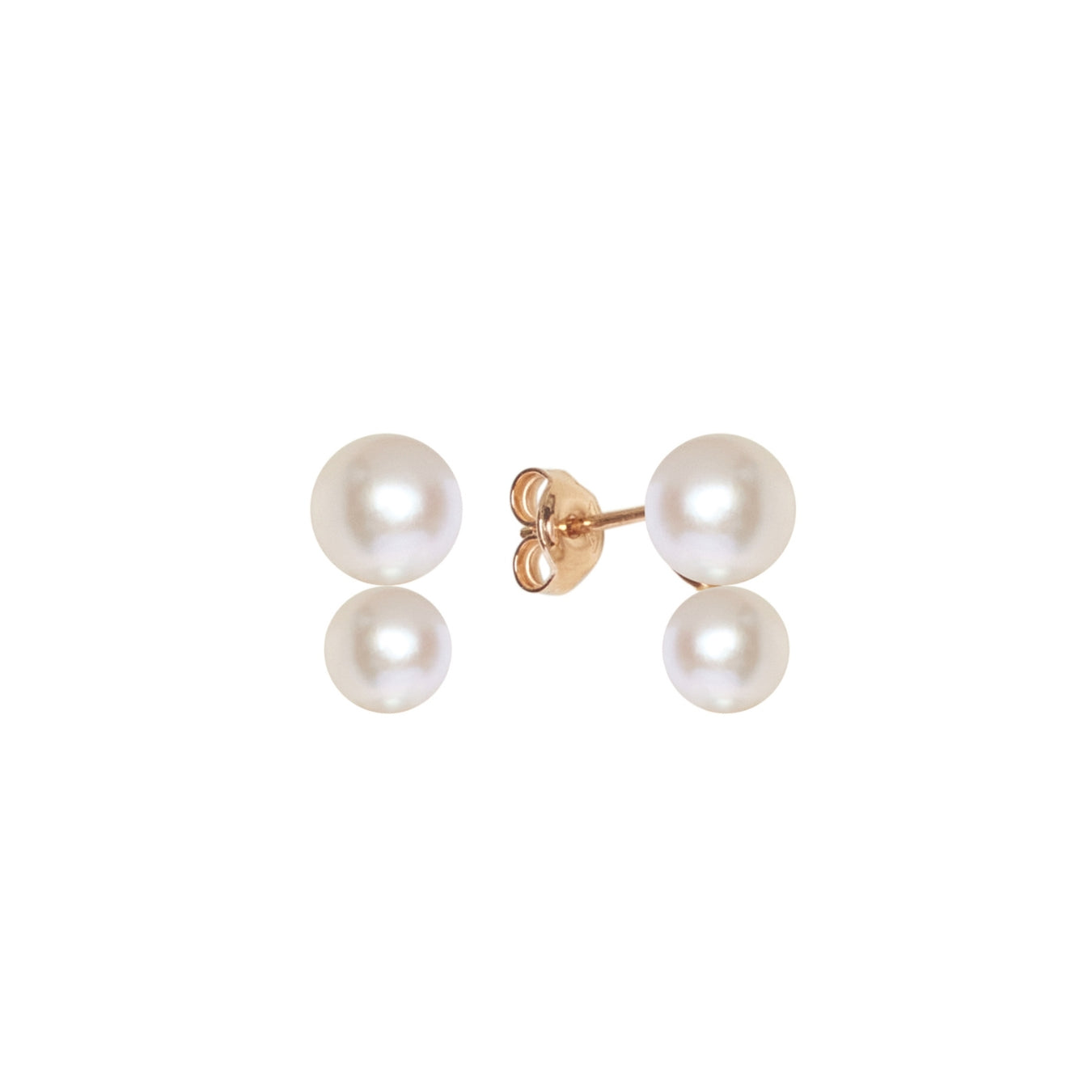 MIMI Orecchini in oro rosa 18k con perle Akoya da 6–6,5 mm e 8–8,5 mm