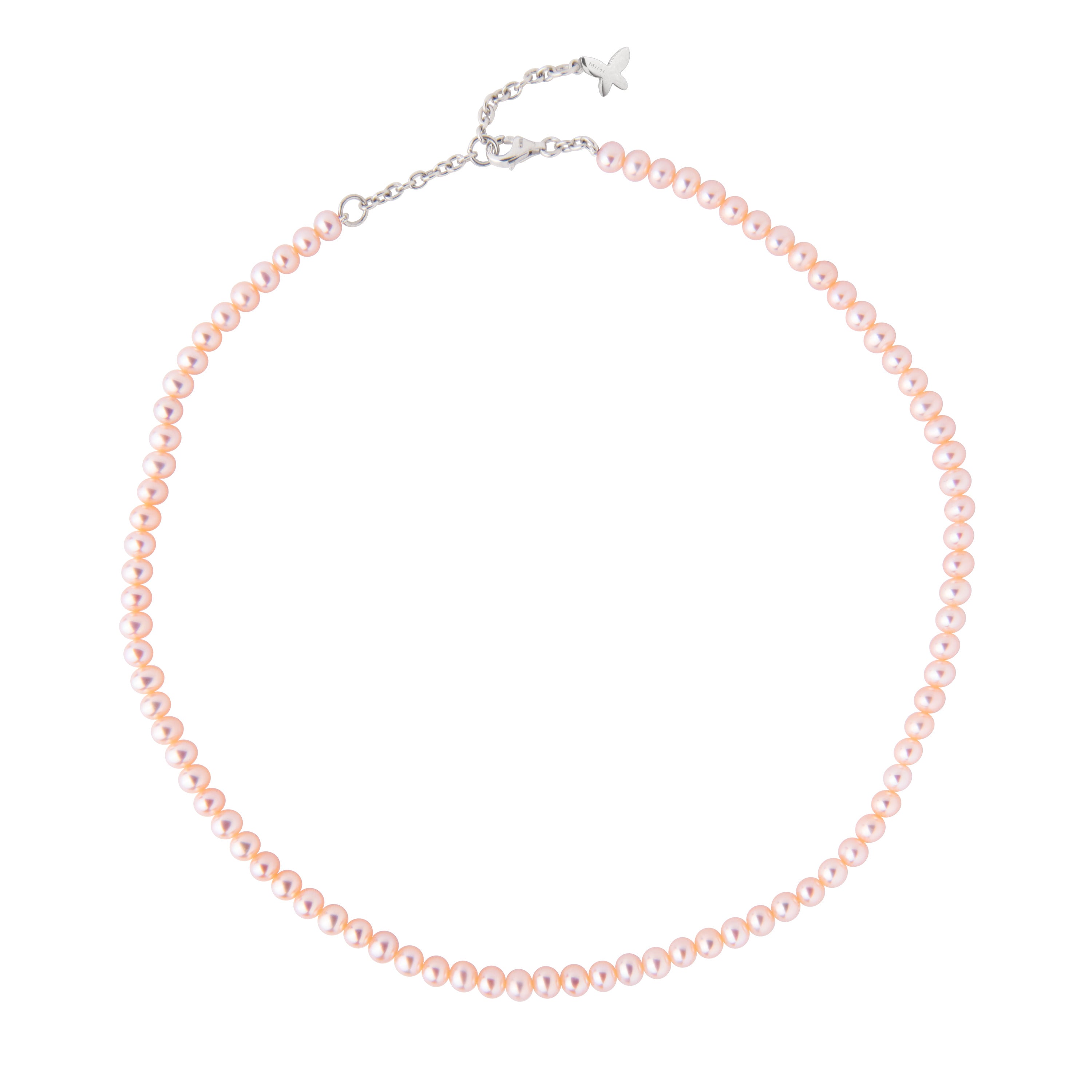 MIMI Collana di perle multicolor con charm farfalla Rosa
