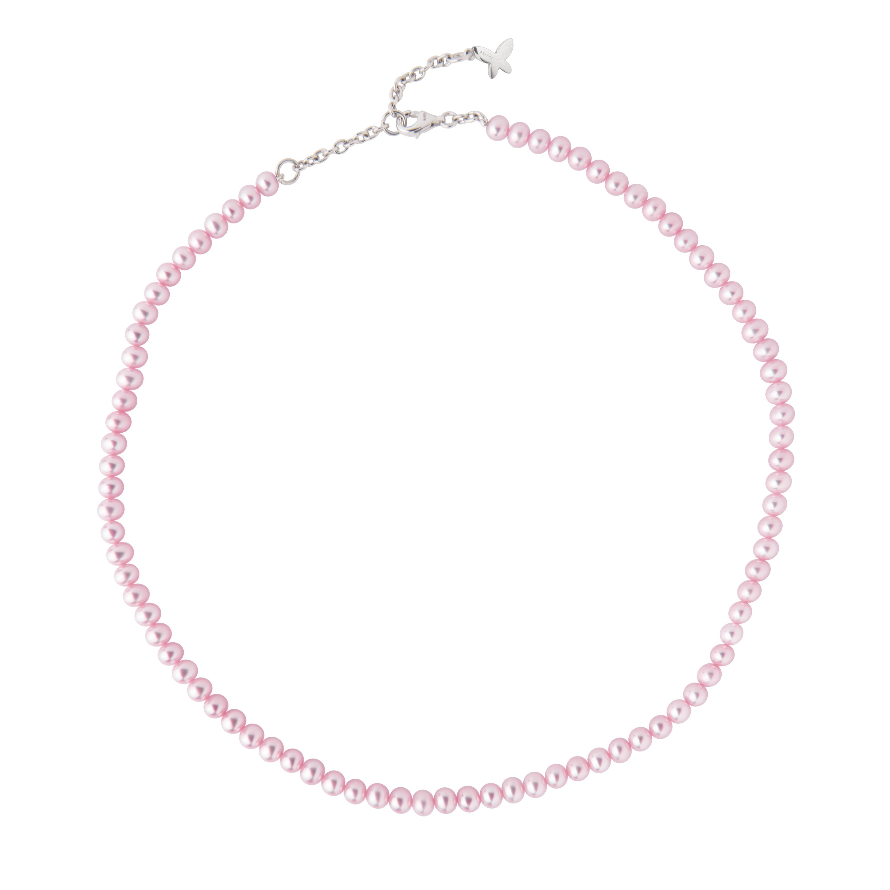 MIMI Collana di perle multicolor con charm farfalla Viola
