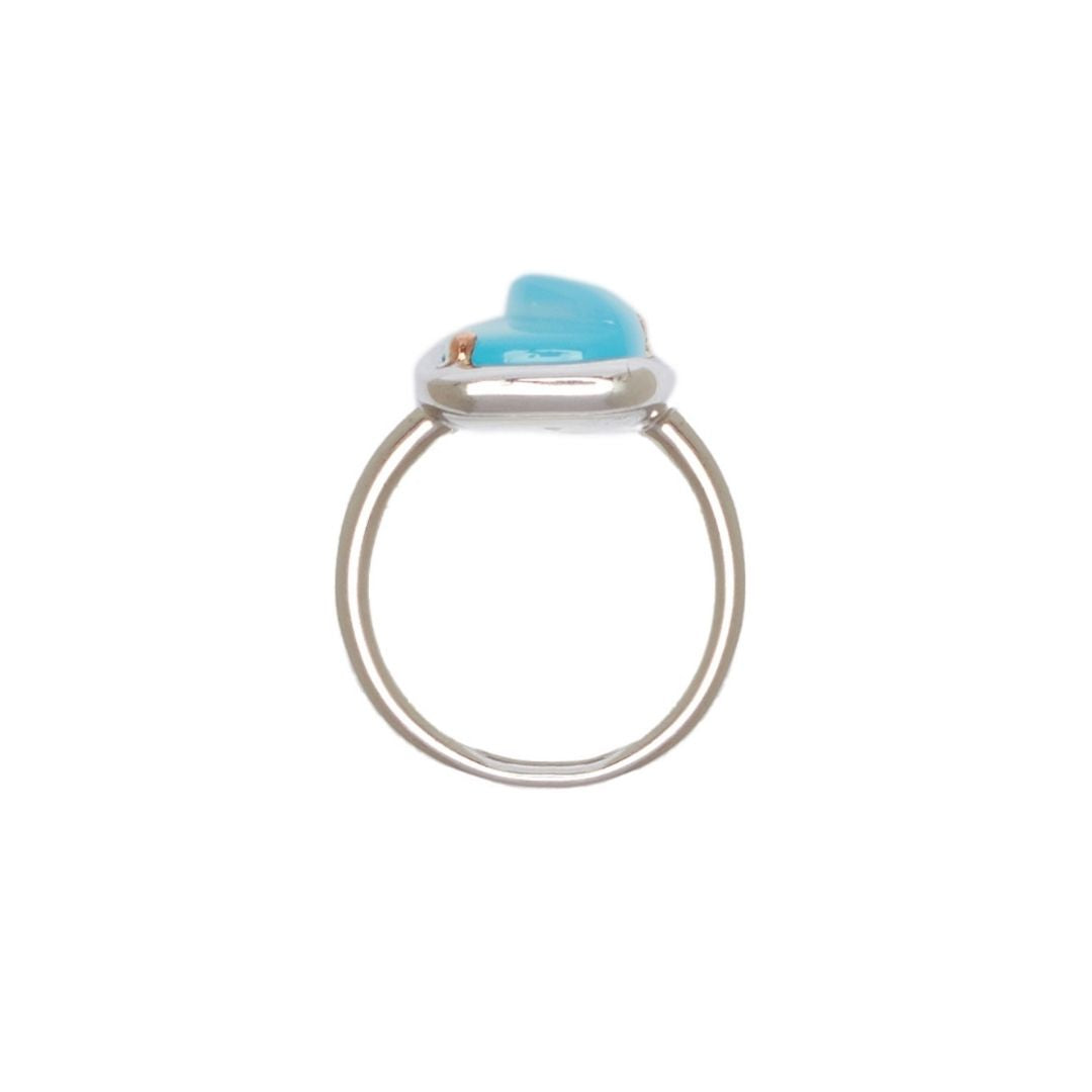 MIMI Anello Dune con giada lavanda calcedonio verde acqua