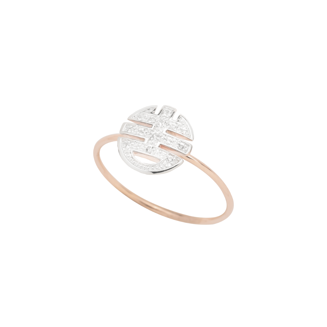 MIMI Anello Nagai in oro rosa con simbolo Ognibene diamanti