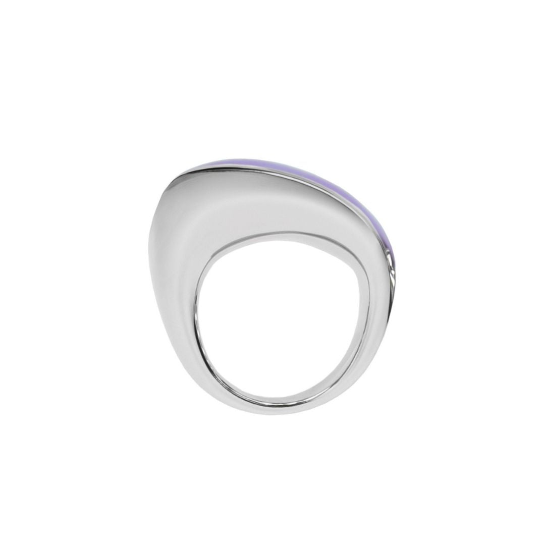 MIMI Anello Dune in argento con smalto giallo smalto viola