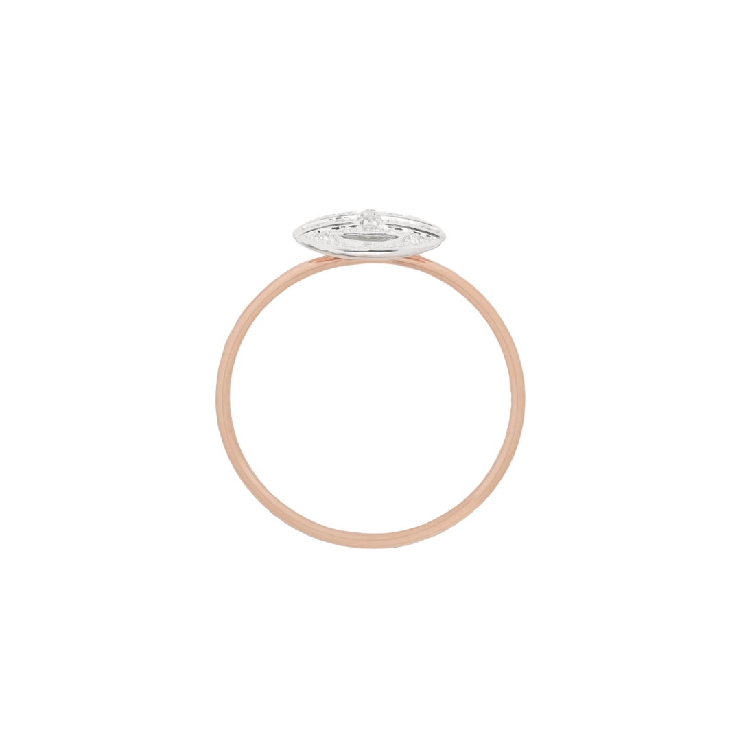 MIMI Anello Nagai in oro rosa con simbolo Ognibene e diamanti diamanti