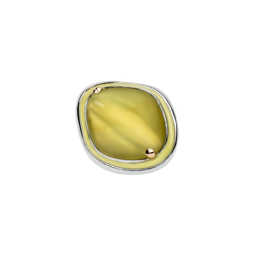 MIMI Anello Dune grande con giada lavanda quarzo lemon