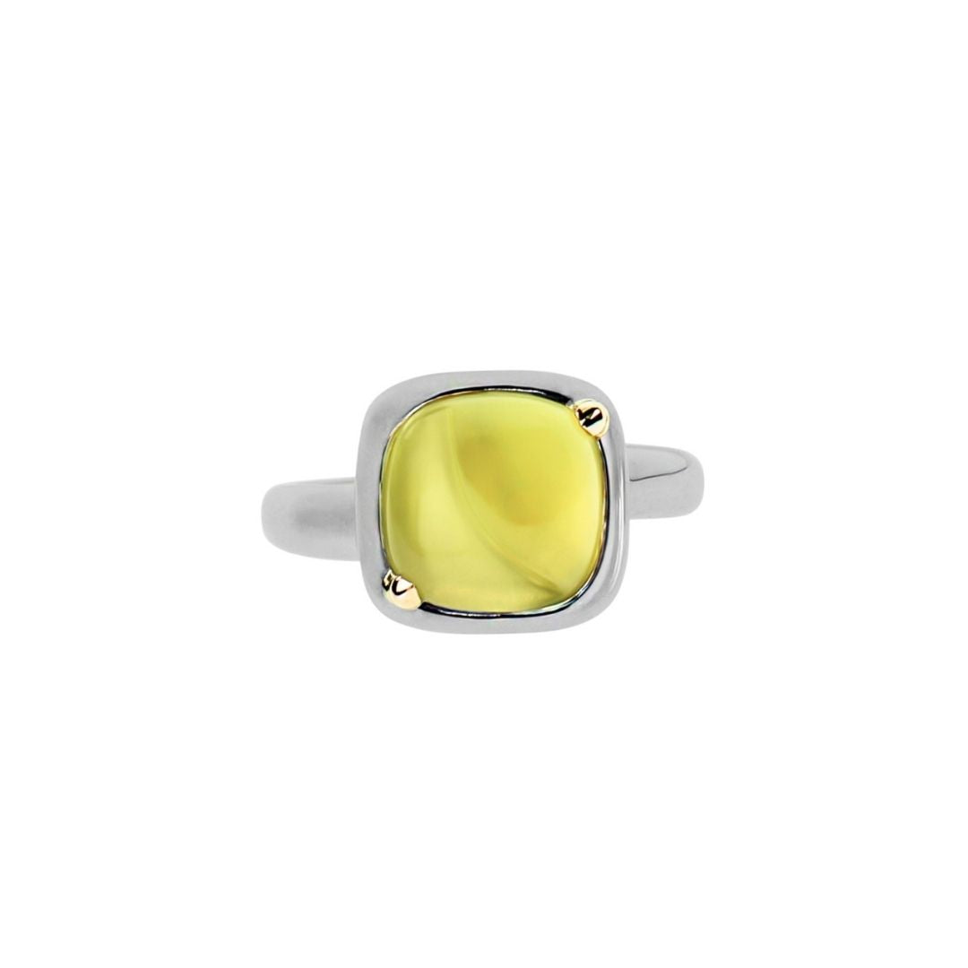 MIMI Anello Dune con giada lavanda quarzo lemon