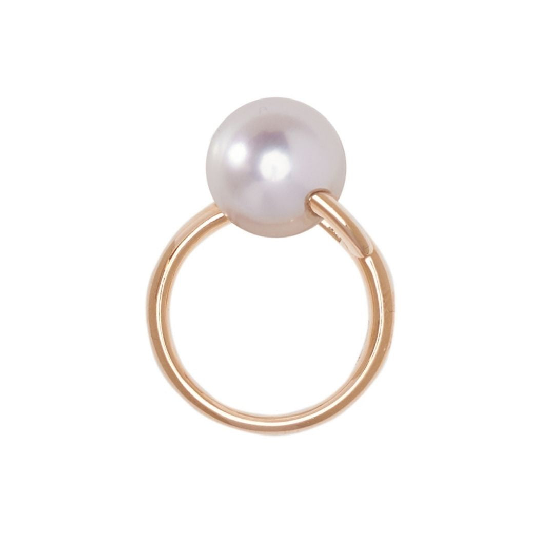 MIMI Anello Icon in oro rosa 18k con perla South Sea bianca