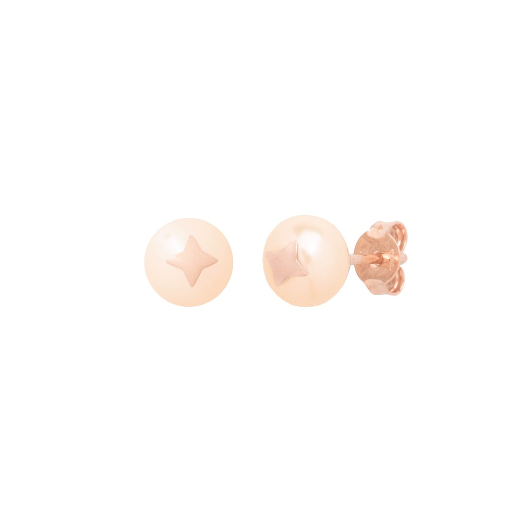 MIMI Orecchini Les lulu in Oro e Perla Freshwater rosa- stella