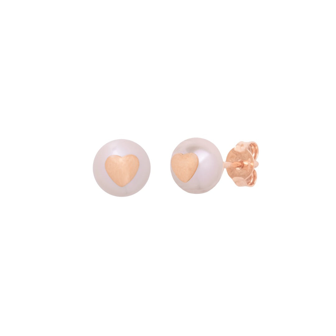 MIMI Orecchini Les lulu in Oro e Perla Freshwater viola- cuore
