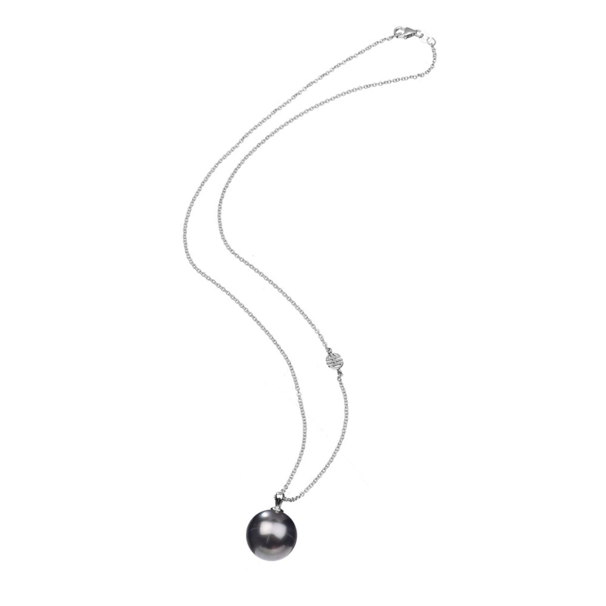 MIMI Pendente in Oro Bianco 18k con Perla South Sea Nera