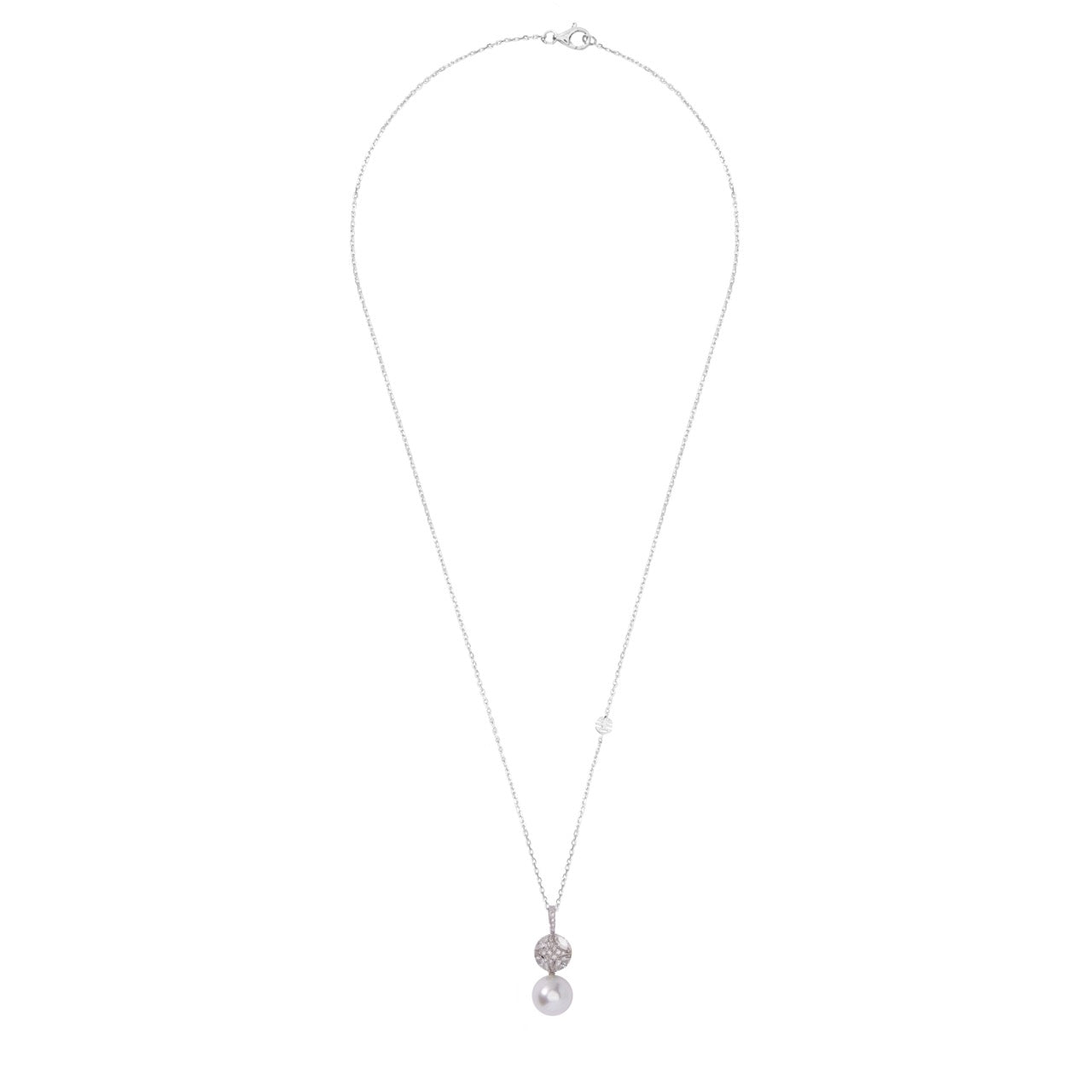 MIMI Pendente Milano in Oro Bianco, Diamanti e Perla South Sea