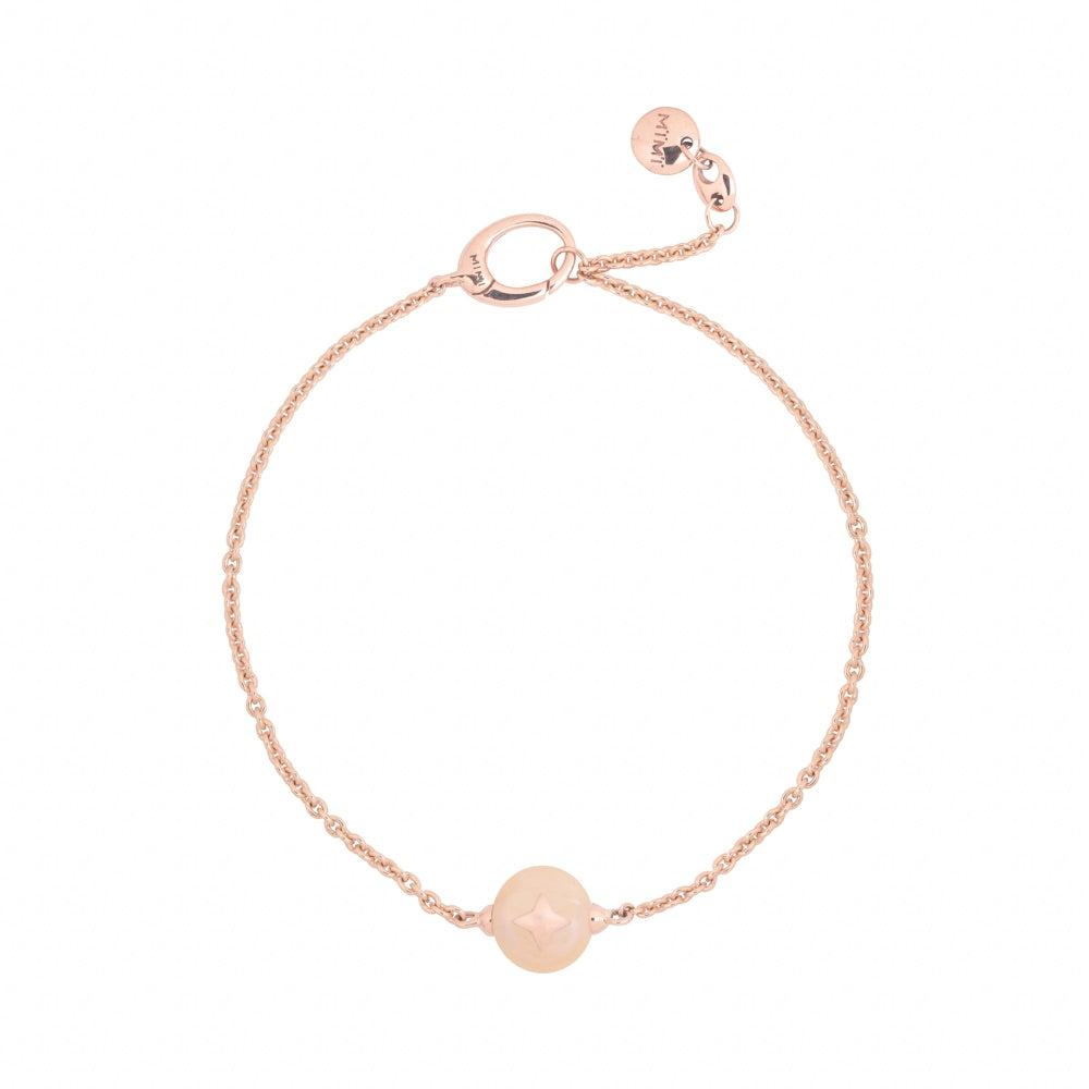 Les Lulu Gold Bracelet with Pink Freshwater Pearl and Star Charm