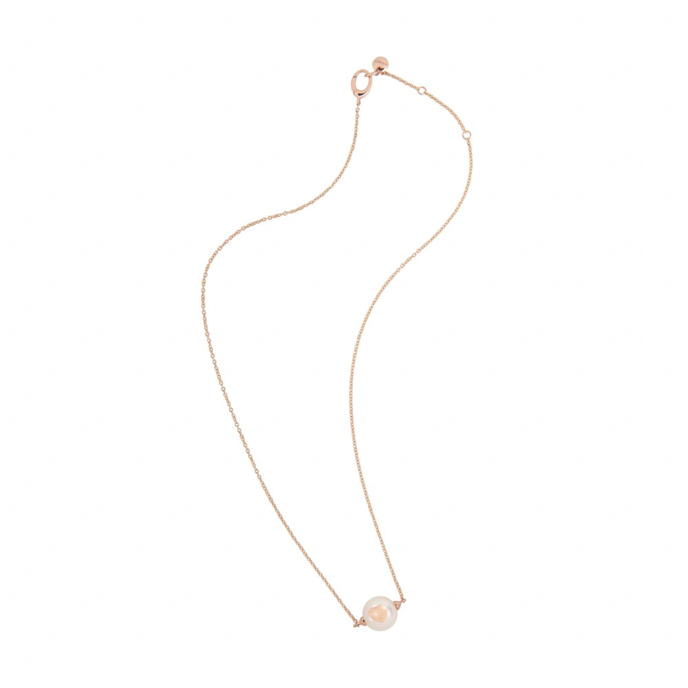 MIMI Pendente Les lulu in Oro e Perla Freshwater bianca- cuore
