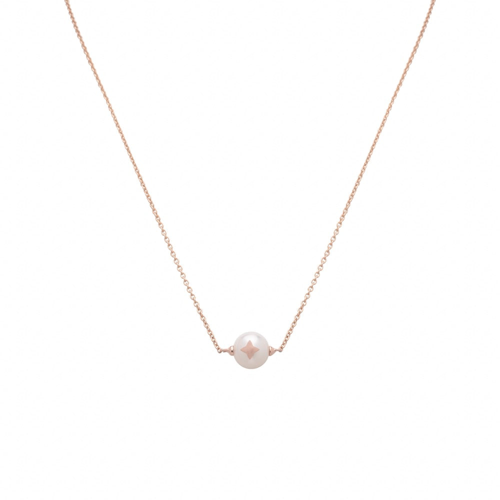 MIMI Pendente Les lulu in Oro e Perla Freshwater bianca- stella