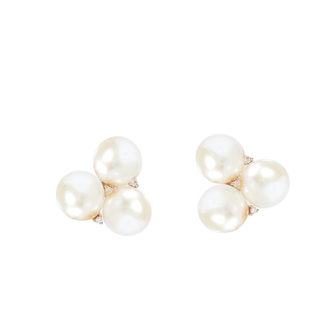 MIMI Orecchini Blanche in argento e oro con perle barocche bianche e diamanti