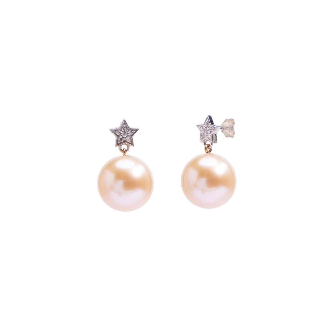 MIMI Orecchini perle rosa e stella di diamanti