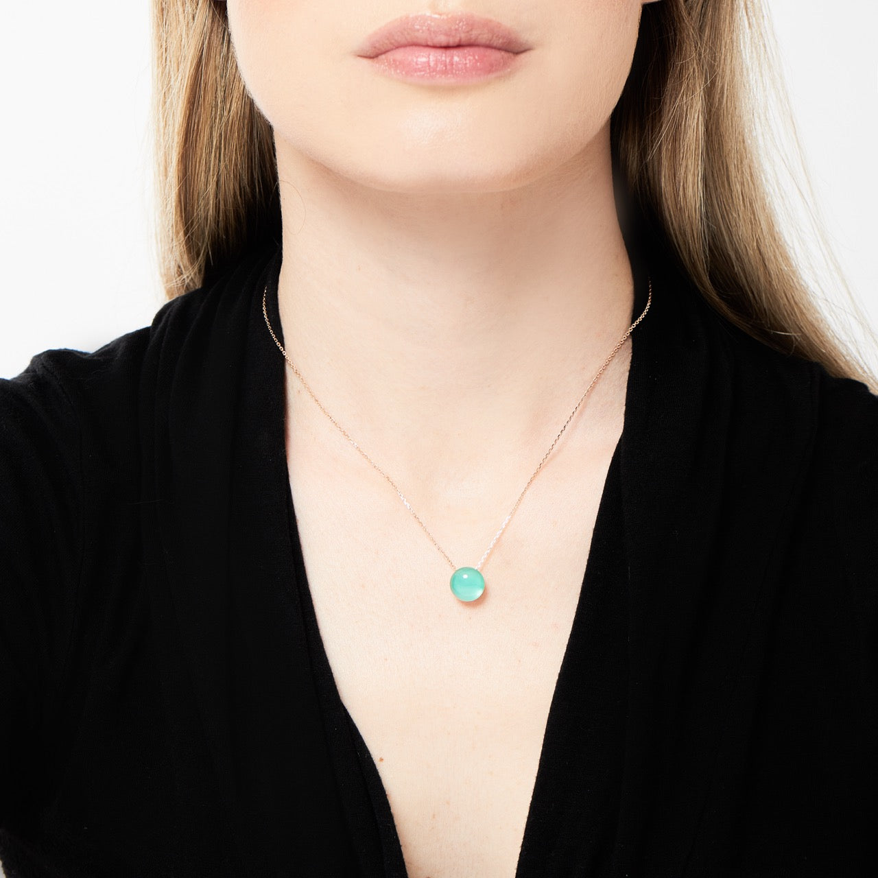 MIMI Pendente Big Bang in Oro e Agata Verde