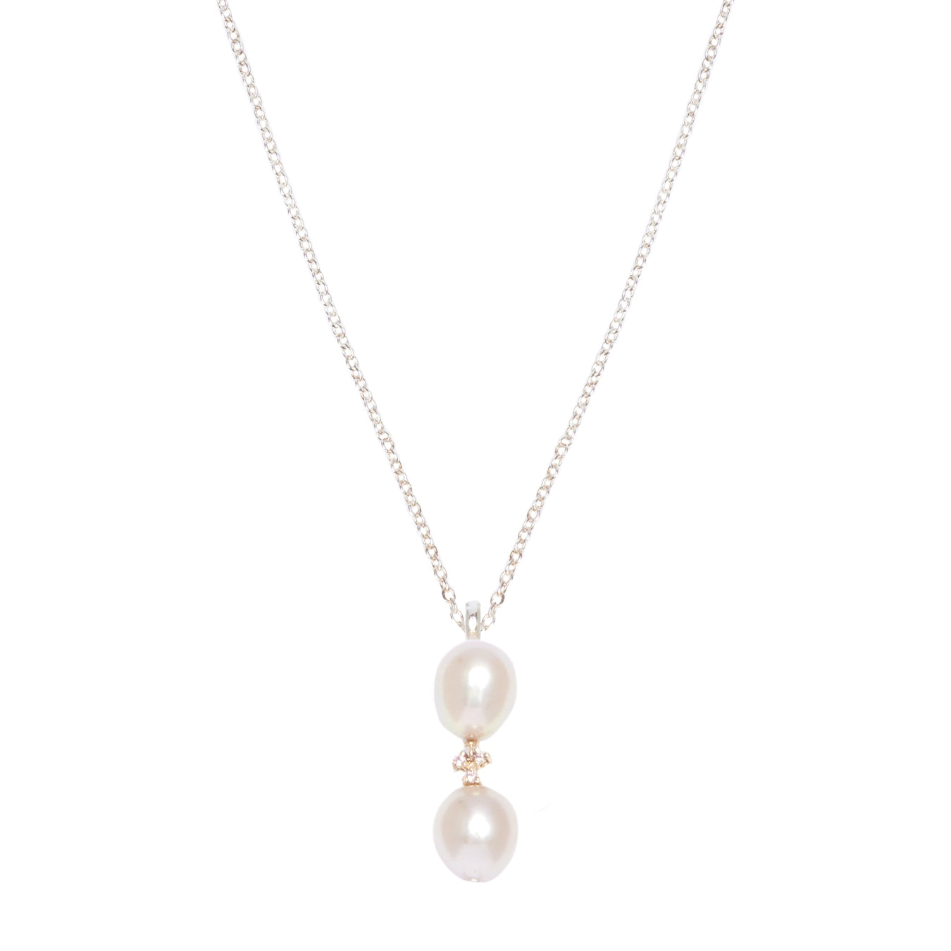 MIMI Pendente Blanche in argento e oro con perle barocche bianche e diamanti