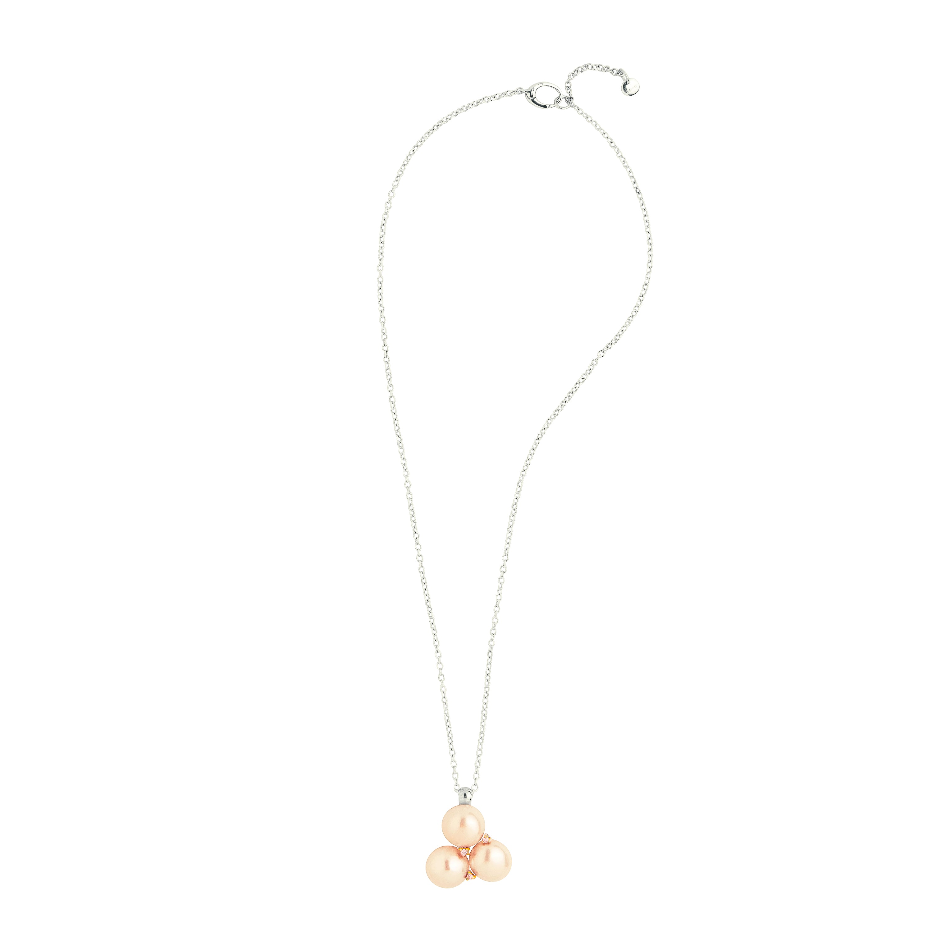 MIMI Pendente Blanche in argento e oro con perle barocche rosa e zaffiri rosa