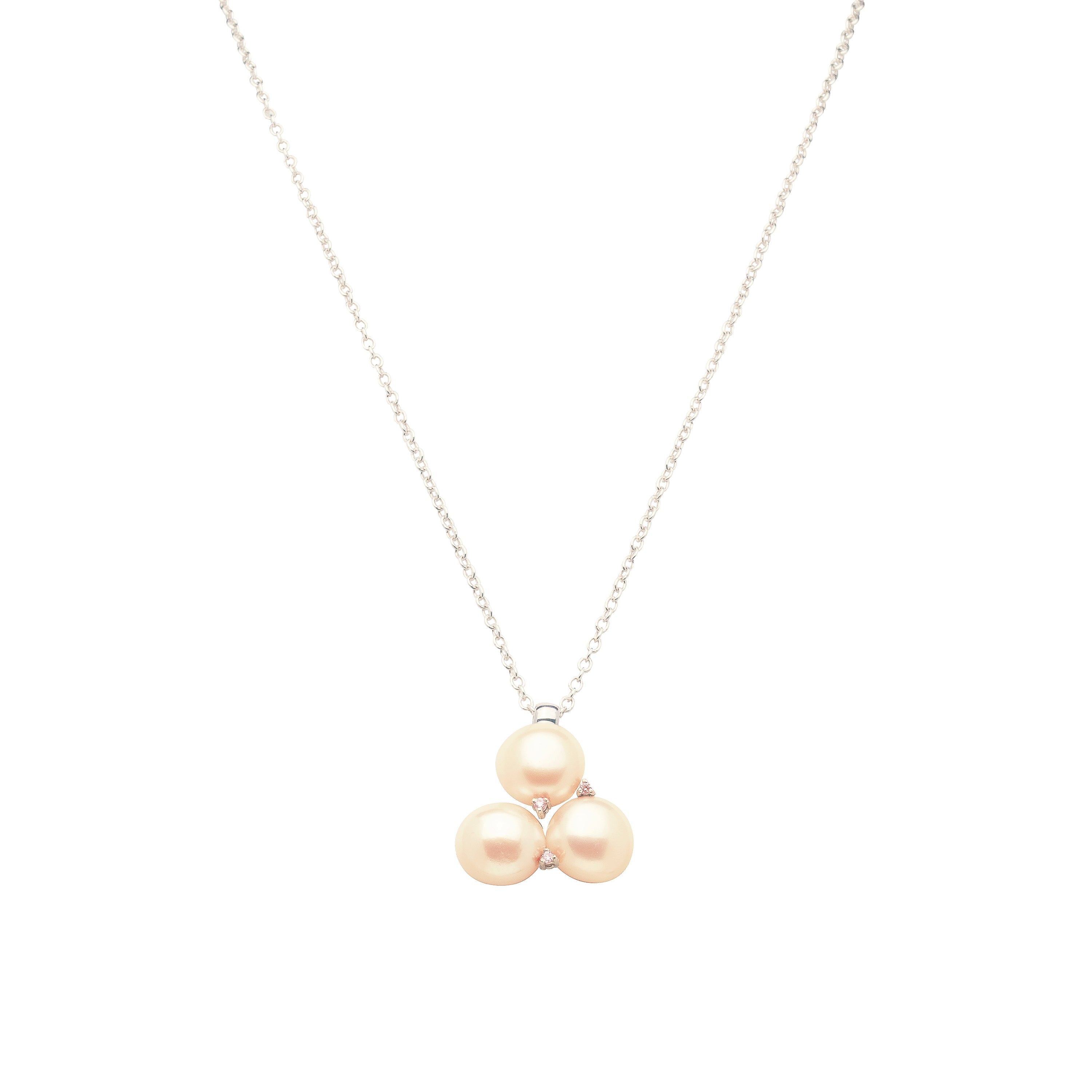 MIMI Pendente Blanche in argento e oro con perle barocche rosa e zaffiri rosa