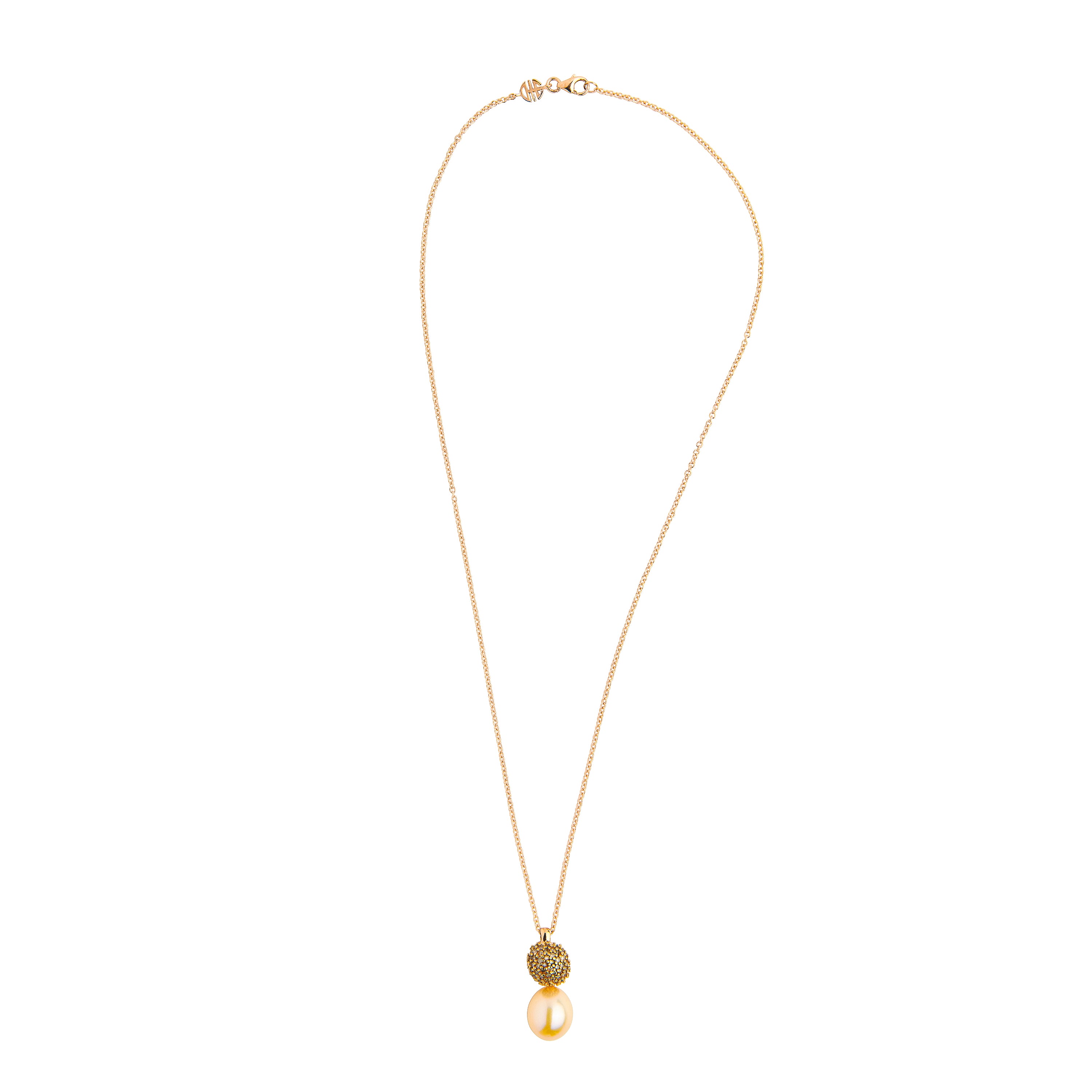 MIMI Pendente Blanche in oro rosa con perla barocca rosa e diamanti brown
