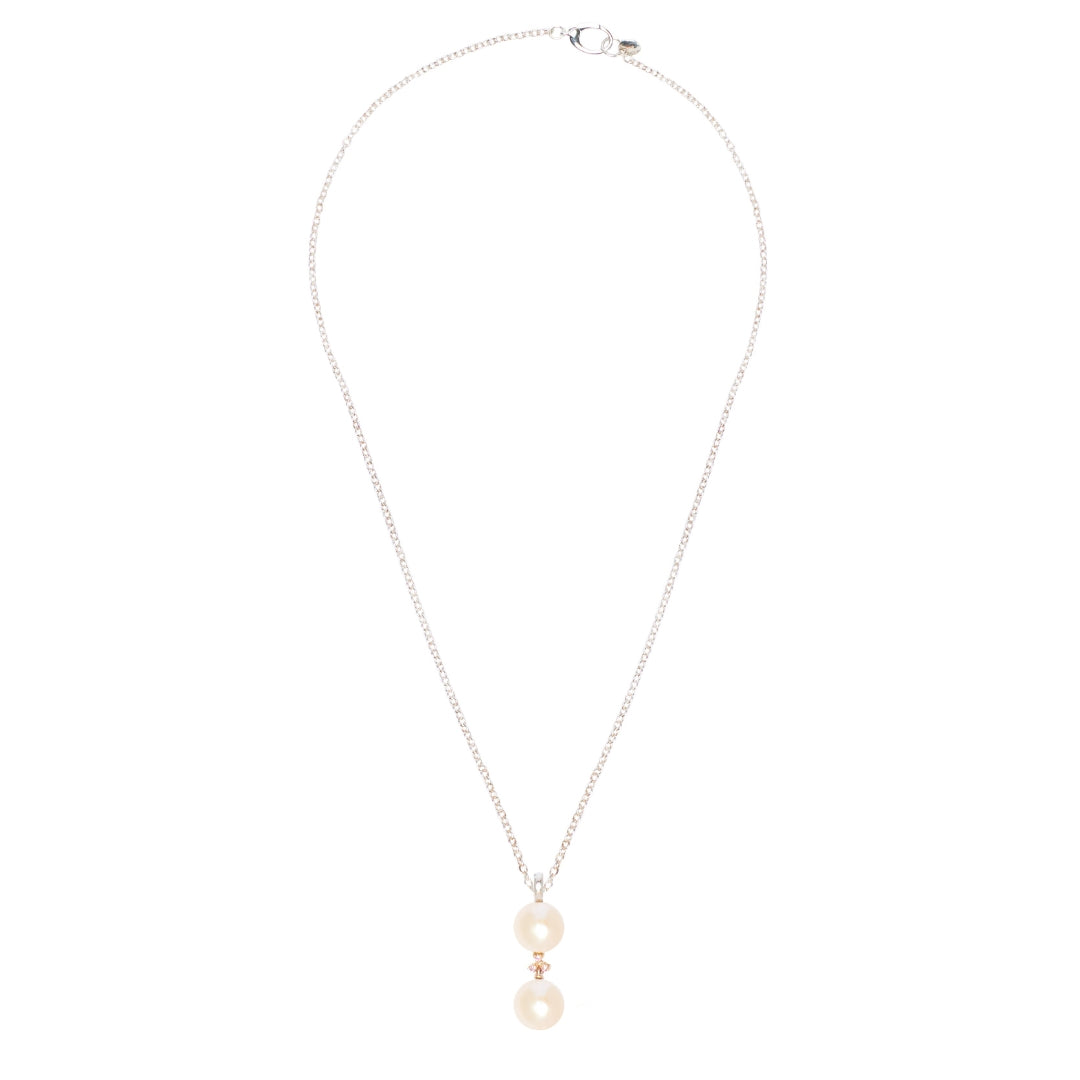 MIMI Pendente Blanche in argento e oro con perle barocche bianche e diamanti