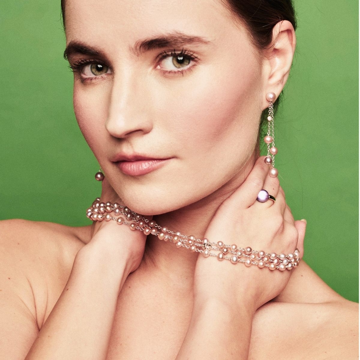 MIMI Collana Nagai perle viola - 150 cm