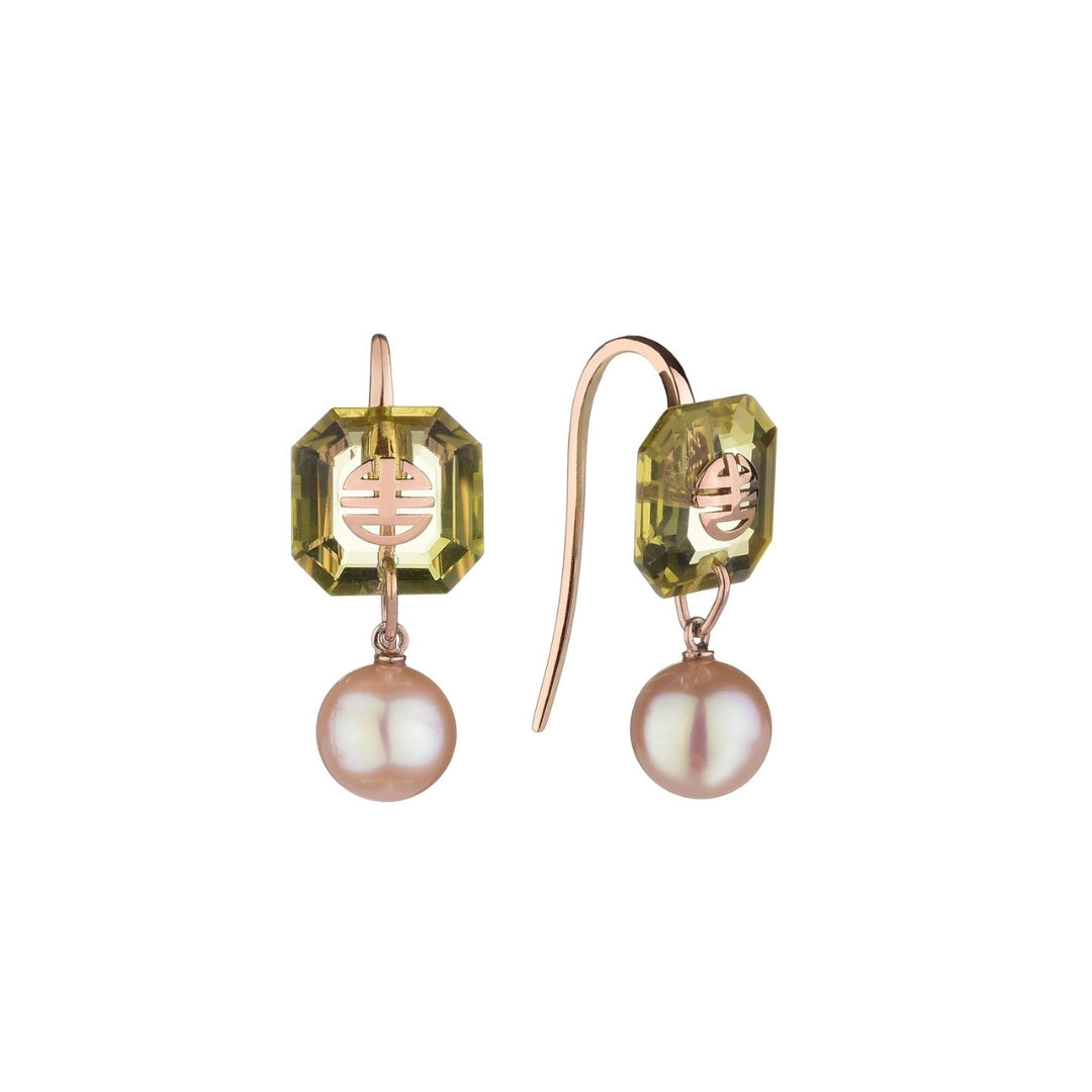 Orecchini Dna Quarzo Green e perla