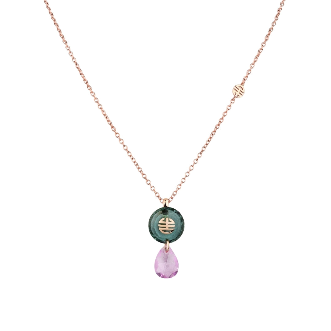 Pendente Dna Zaffiro rosa e Giada lavanda