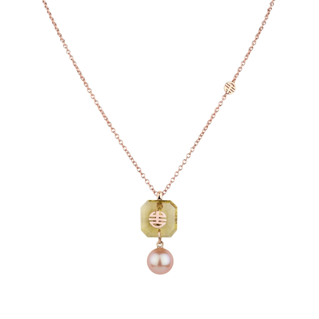 Pendente Dna Quarzo Green e Perla