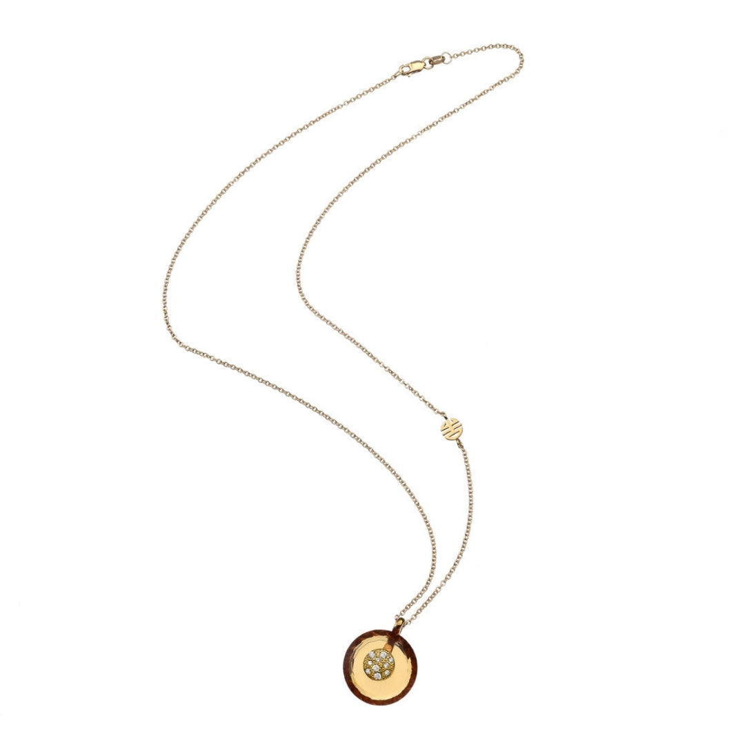 Pendente Dna Quarzo citrino e Diamanti