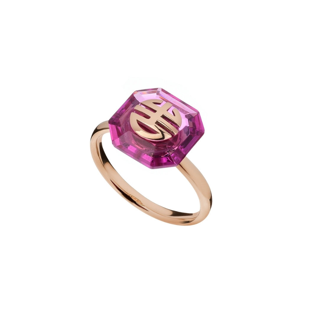 Anello Dna Zaffiro rosa