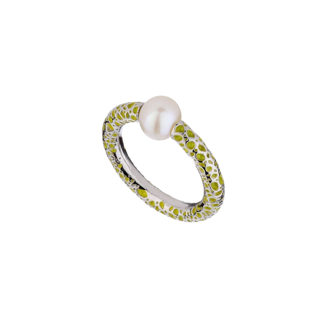 MIMI Anello Vulcanica con perla