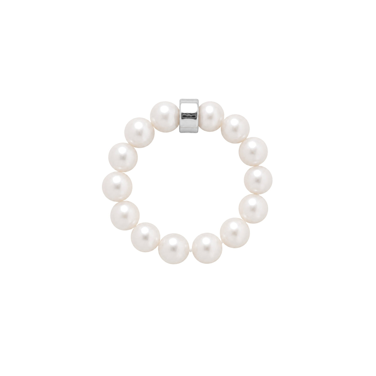 Elastica ring with white pearls 5-5.5 mm — MIMÍ Milano