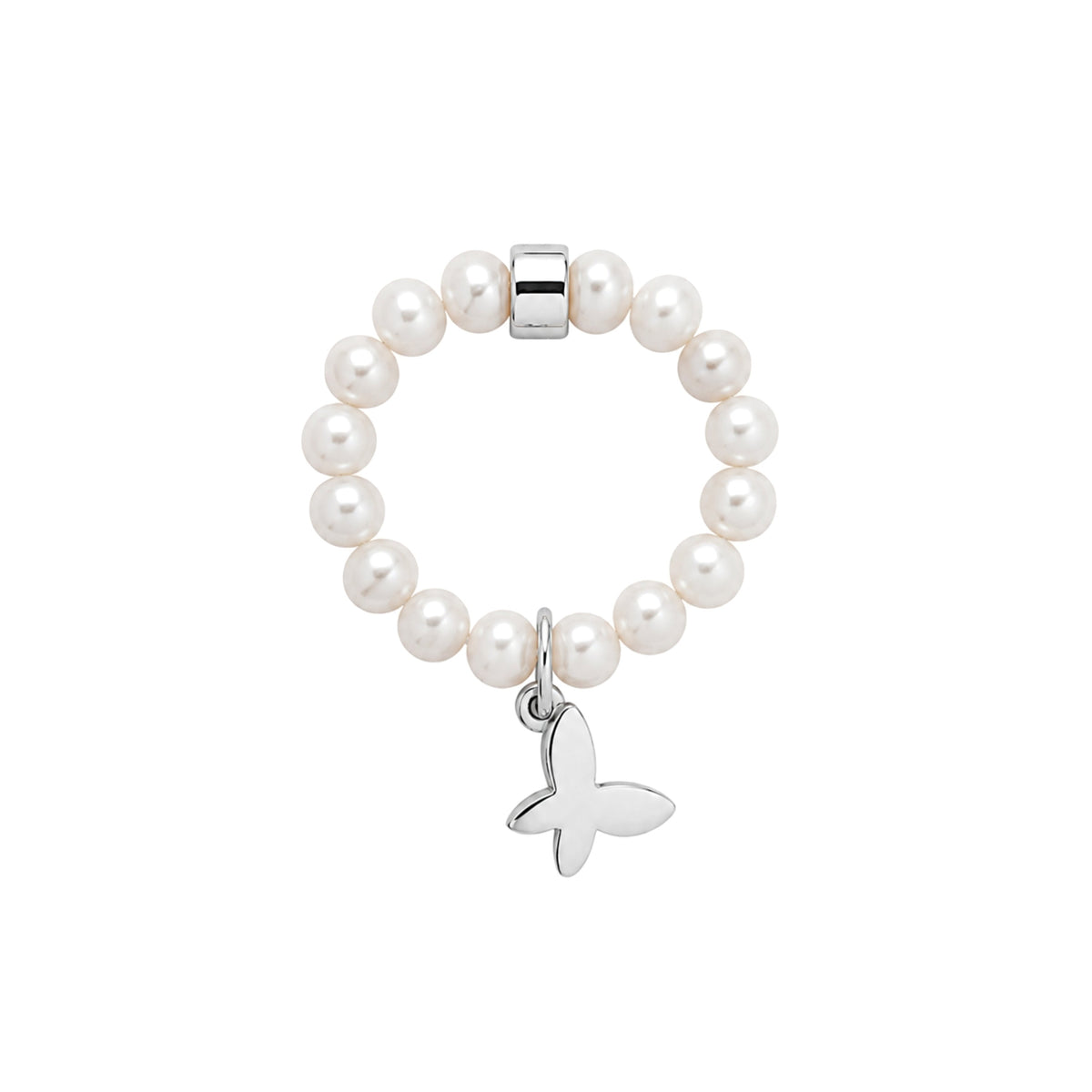 Elastica Butterfly ring with white pearls — MIMÍ Milano