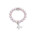 Anello Elastica Farfalla perle rosa