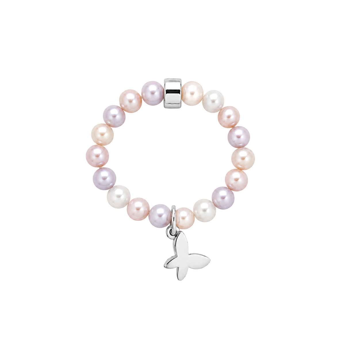 Elastica Butterfly ring with multicolour pearls — MIMÍ Milano